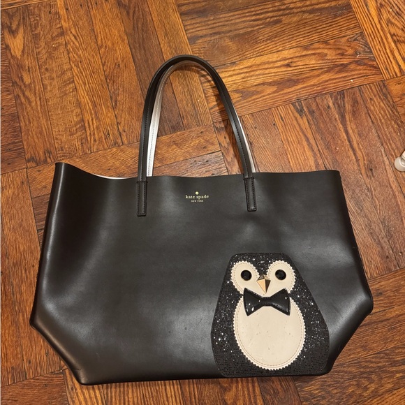 Kate Spade Black Tote with Penguin Design